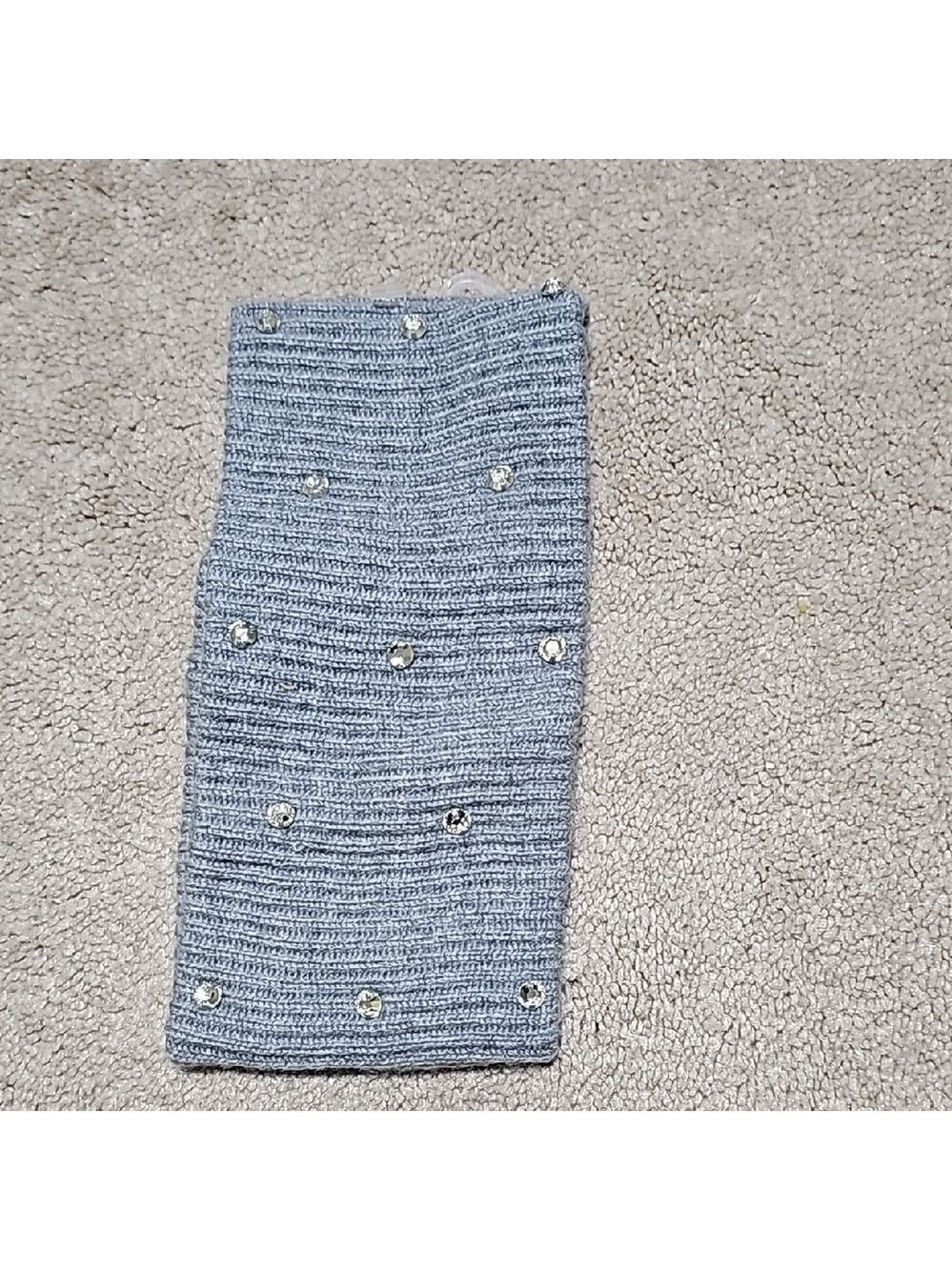 Kate Spade Gray Rhinestone Knit Headband One Size